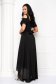 - StarShinerS black dress voile fabric asymmetrical long both shoulders cut out 4 - StarShinerS.com