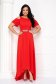 - StarShinerS red dress voile fabric asymmetrical long both shoulders cut out 3 - StarShinerS.com