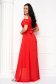 - StarShinerS red dress voile fabric asymmetrical long both shoulders cut out 4 - StarShinerS.com