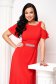 - StarShinerS red dress voile fabric asymmetrical long both shoulders cut out 1 - StarShinerS.com