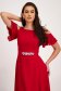 Red Asymmetric Long Voile Dress with Cut-Out Shoulders - StarShinerS 6 - StarShinerS.com