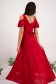 Red Asymmetric Long Voile Dress with Cut-Out Shoulders - StarShinerS 3 - StarShinerS.com
