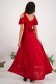 Red Asymmetric Long Voile Dress with Cut-Out Shoulders - StarShinerS 4 - StarShinerS.com