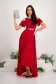 Red Asymmetric Long Voile Dress with Cut-Out Shoulders - StarShinerS 5 - StarShinerS.com