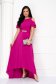 - StarShinerS raspberry dress voile fabric asymmetrical long both shoulders cut out 5 - StarShinerS.com