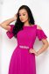- StarShinerS raspberry dress voile fabric asymmetrical long both shoulders cut out 2 - StarShinerS.com