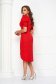 - StarShinerS red dress slightly elastic fabric pencil wrap over skirt high shoulders 3 - StarShinerS.com