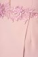 Rochie din stofa usor elastica roz pudra tip creion petrecuta cu umeri bufanti si broderie florala - StarShinerS 5 - StarShinerS.ro