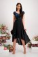 - StarShinerS black dress off-shoulder voile fabric with sequins asymmetrical cloche 1 - StarShinerS.com