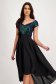 Asymmetric Black Chiffon and Sequin Dress with Bare Shoulders - StarShinerS 4 - StarShinerS.com