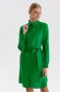 Rochie tip camasa din material subtire verde cu croi larg si slit lateral - Top Secret 2 - StarShinerS.ro