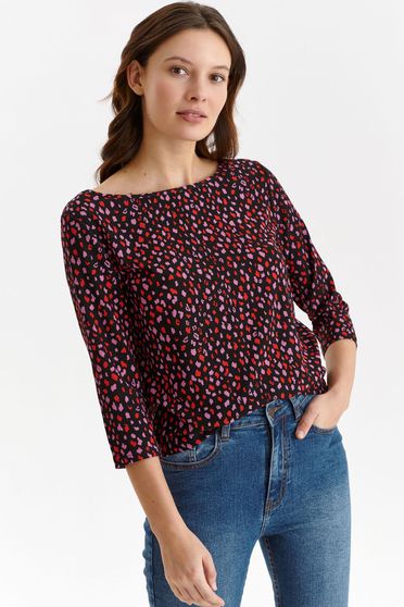 Casual Blouses, Black women`s blouse georgette loose fit - StarShinerS.com