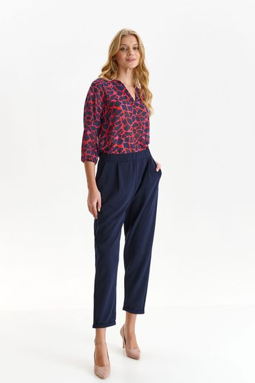 Blouses, Darkblue women`s blouse loose fit georgette with v-neckline - StarShinerS.com