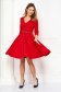 Rochie din crep rosie in clos cu decolteu in v - StarShinerS 4 - StarShinerS.ro