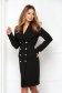 Blazer-style dress made of black fabric with a straight cut - StarShinerS 1 - StarShinerS.com
