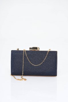 Navy blue clutch bag for women with glitter applications