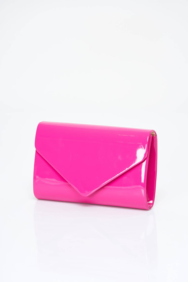 Pink bag from ecological varnished leather