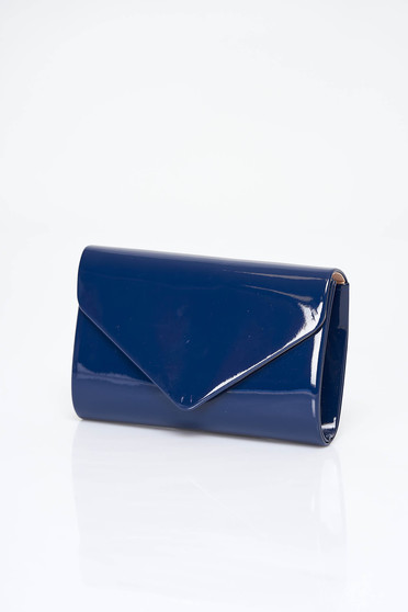 Ecological leather bags, Dark blue bag from ecological varnished leather - StarShinerS.com