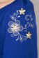 Blue dress slightly elastic fabric a-line with embroidery details - StarShinerS 6 - StarShinerS.com