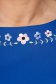 Rochie din stofa usor elastica albastra scurta in clos cu broderie florala unica - StarShinerS 5 - StarShinerS.ro