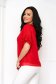 Women`s blouse - StarShinerS red from veil fabric loose fit with ruffled sleeves 3 - StarShinerS.com