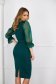 Green dress with tented cut transparent sleeves with puffed sleeves 2 - StarShinerS.com