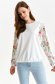 White women`s blouse loose fit long sleeved with floral print 1 - StarShinerS.com