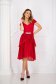 - StarShinerS red dress from veil fabric pleated cloche naked shoulders 2 - StarShinerS.com