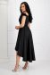 Asymmetric black slightly elastic fabric dress in cloche with bare shoulders and feathers - StarShinerS 2 - StarShinerS.com