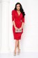 - StarShinerS red dress crepe pencil high shoulders wrap over front 5 - StarShinerS.com