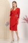 Rochie din crep rosie tip creion cu umeri bufanti si decolteu petrecut - StarShinerS 3 - StarShinerS.ro