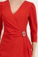Rochie din crep rosie tip creion cu umeri bufanti si decolteu petrecut - StarShinerS 6 - StarShinerS.ro