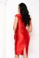- StarShinerS red dress lycra with metallic aspect wrap around accessorized with breastpin 2 - StarShinerS.com
