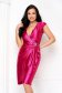 - StarShinerS fuchsia dress lycra with metallic aspect wrap around accessorized with breastpin 2 - StarShinerS.com