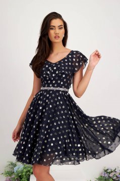 Dress made from soft-touch fabric knee-length in a flared style with frills - StarShinerS