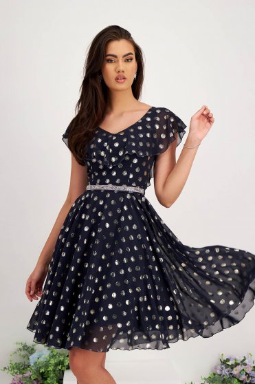 Floral print dresses, - StarShinerS dress cloche midi soft fabric with ruffle details - StarShinerS.com