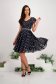 Dress made from soft-touch fabric knee-length in a flared style with frills - StarShinerS 3 - StarShinerS.com