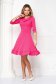 Rochie din crep roz in clos cu decolteu cazut si volanase la baza rochiei - StarShinerS 4 - StarShinerS.ro