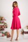 Pink dress crepe cloche cowl neck - StarShinerS with ruffles at the buttom of the dress 4 - StarShinerS.com