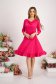 Pink dress crepe cloche cowl neck - StarShinerS with ruffles at the buttom of the dress 3 - StarShinerS.com