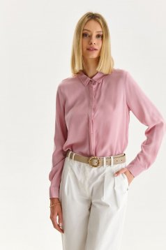 Pink women`s shirt from veil fabric loose fit