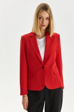Red jacket slightly elastic fabric straight