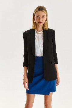 Black jacket slightly elastic fabric straight