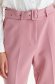 Lightpink trousers slightly elastic fabric straight accessorized with belt 5 - StarShinerS.com