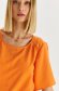 Orange women`s blouse thin fabric loose fit with rounded cleavage 4 - StarShinerS.com