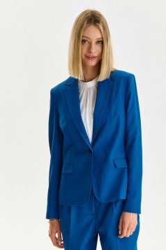 Blue jacket slightly elastic fabric straight