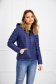 Navy Blue Fitted Puffer Jacket with Detachable Hood and Side Pockets - SunShine 1 - StarShinerS.com