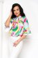 Women`s blouse from satin asymmetrical loose fit with ruffled sleeves - StarShinerS 3 - StarShinerS.com