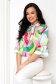 Women`s blouse from satin asymmetrical loose fit with ruffled sleeves - StarShinerS 1 - StarShinerS.com