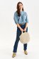 Blue women`s blouse cotton loose fit with puffed sleeves 4 - StarShinerS.com